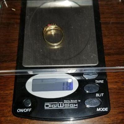 14k Ruby diamond ring inv# 14
