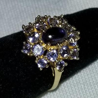 14k gold tanzanite cocktail ring