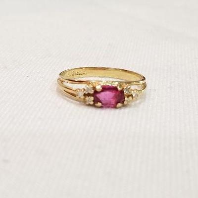 14k Ruby diamond ring inv# 14