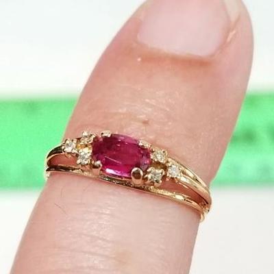 14k Ruby diamond ring inv# 14