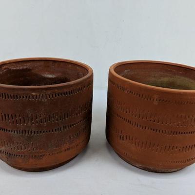 Two Clay Flower Planters