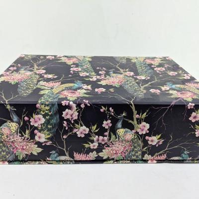3 Floral Peacock Boxes