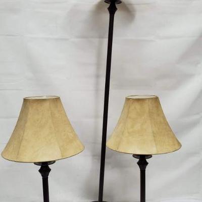 3 Lamp Set, 2 Table Lamps & 1 Floor Lamp, Some Minor Small Damages (See Picts)
