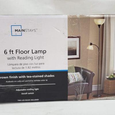 6 ft Floor Lamp w/Reading Light