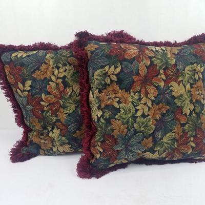 2 Large Decorative Pillows, Square, Floral (Smoke & Pet Free, Very Clean Home)