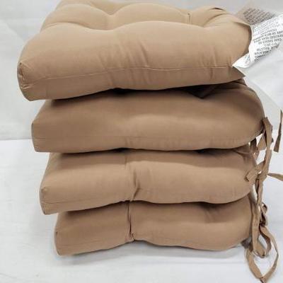 4 Pack Micro Suede Cushions, Tan - New