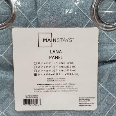 2 Lana Panels, Blue, 54 in x 108 in, Mainstays, Qty 2 - New