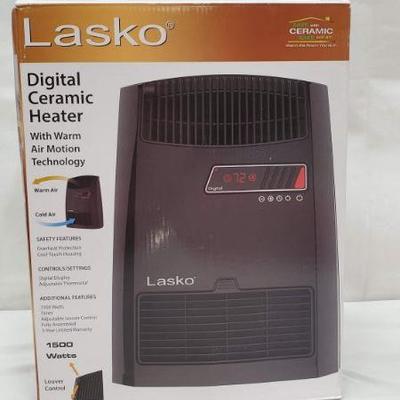 Lasko Digital Ceramic Heater, with Warm Air Motion Technology - New