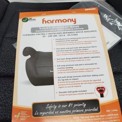 Harmony Youth Booster Seat, Forward Facing, 30-100 lbs, Black - New
