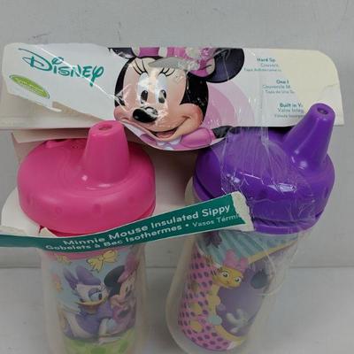 Disney Minnie Mouse Insulated Sippy Cups, Set of 2 - New, Damaged Packaging