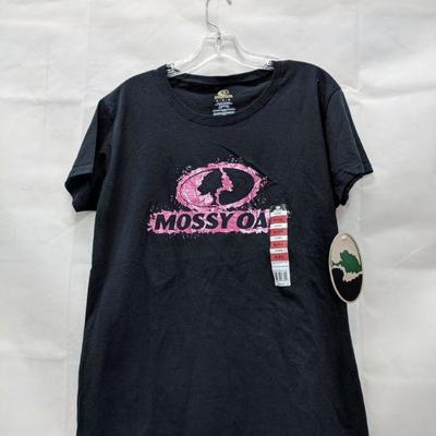 NWT Ladies' Mossy Oak Short Sleeve T- Shirt, Black/Pink, XL - New