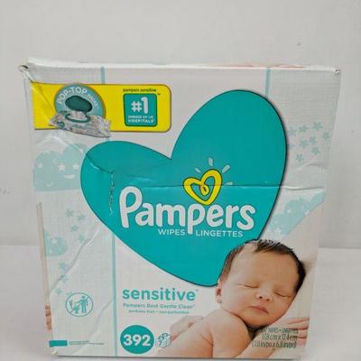 Pampers Wipes, Sensitive, 392 Ct - New