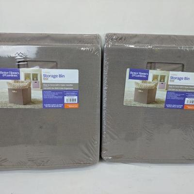 Better Homes and Gardens Storage Bin, Taupe, 2 Pack - New