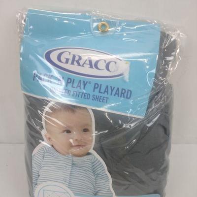 Graco Pack N Play Playard Quilted Fitted Sheet, Grey - New