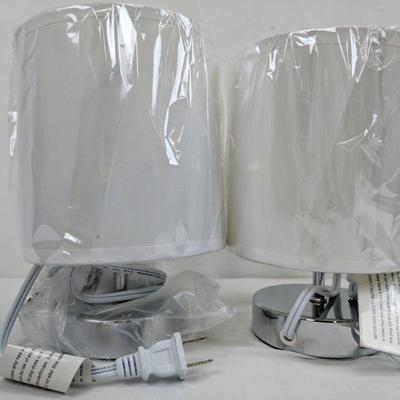 Small White Table Lamp, Set of 2 - New