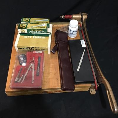 Lot 122 - Vintage Paper Cutter and More