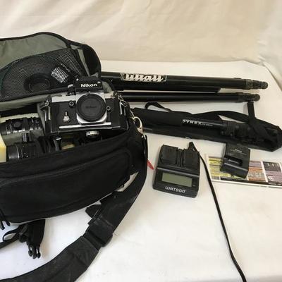 Lot 107 - Nikon F2 with Tiltall Tripod and Accessories 