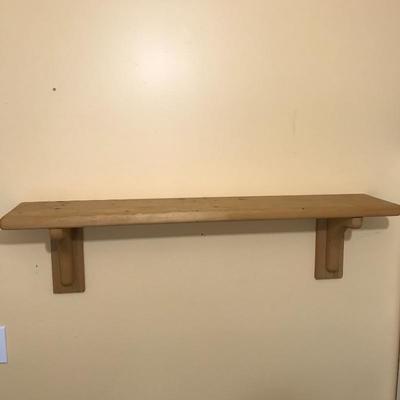 Lot 88 - Four Wooden Wall Shelves and Metal Desk Shelf