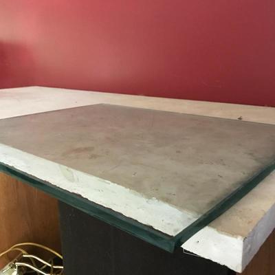 Lot 30 - Granite Slab and Glass Top