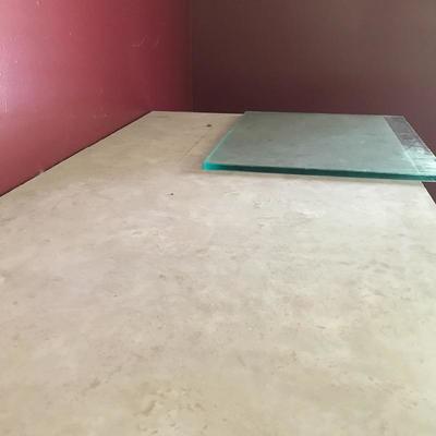 Lot 30 - Granite Slab and Glass Top