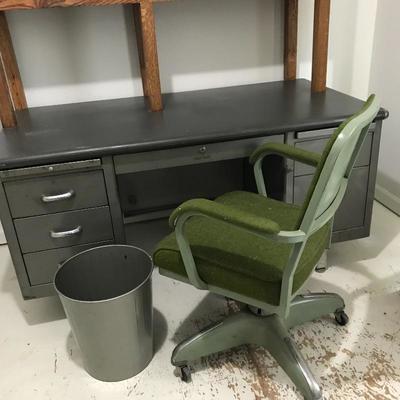 Lot 63 - Retro Metal Furniture and Waste Basket