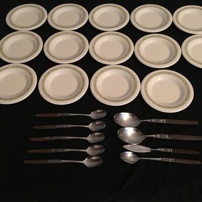 Lot 40 - Burusi Plates and MCM Flatware