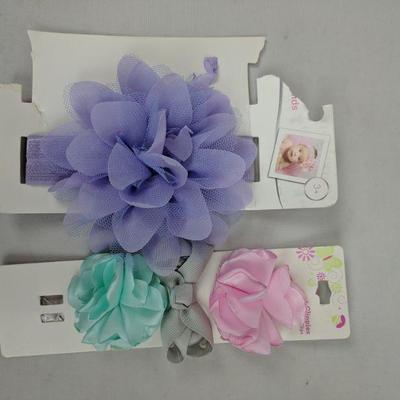Baby Flower Clips, 1 Large, 3 Small - New