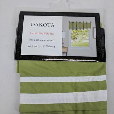 Dakota Decorative Valance, Green, 58