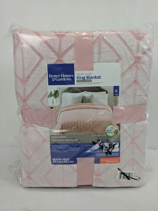 Better Homes & Gardens Pink King Blanket New