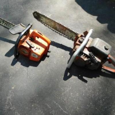 Set of Gas Powered Chain Saws