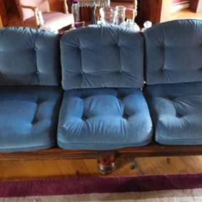 Solid Wood Frame Three Cushion Couch 88