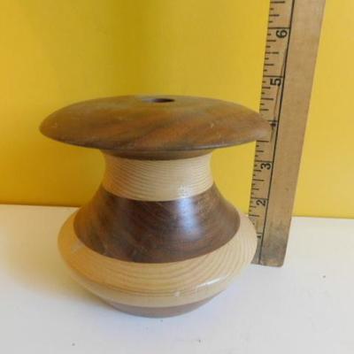 Hand Turned Wood Candle Holder 5