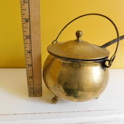 Brass Smudge Pot with Pumice Stone Wand 6