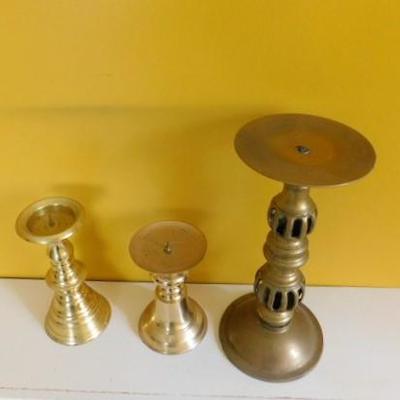 Set of Brass Candle Holders