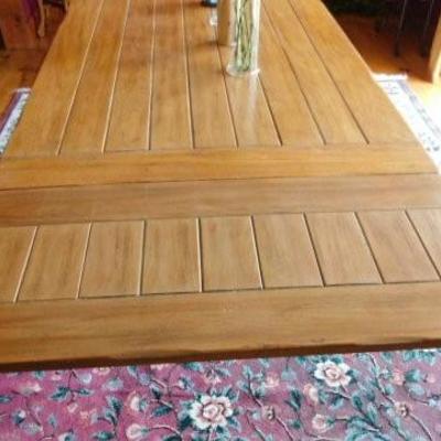 Stunning Slide Leaf Wood Plank Dining Table 68
