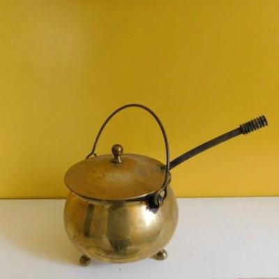 Brass Smudge Pot with Pumice Stone Wand 6
