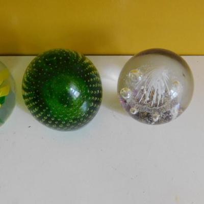 Unit4:  Set of Hand Crafted Glass Paper Weights Various Sizes and Designs