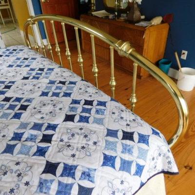 Vintage Solid Brass King Bed Frame and Matress Set