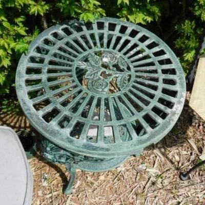 Unit One:  Cast Metal Outdoor Patio Side or Plant Table 16