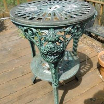 Unit Two:  Cast Metal Outdoor Patio Side or Plant Table 16