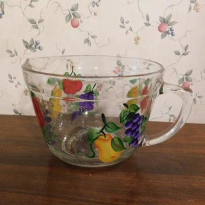 Vintage 8 Cup Anchor Hocking Measuring Cup Hand Painted 9