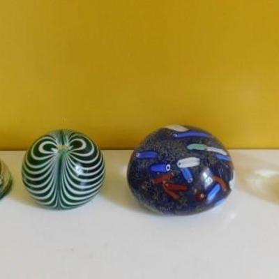 Unit3:  Set of Hand Crafted Glass Paper Weights Various Sizes and Designs