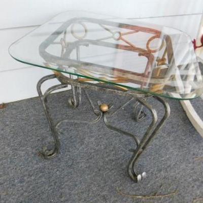 Unit Two:  Metal Frame Glass Top Patio Table 24