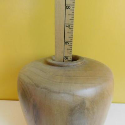 Hand Turned Poplar (?) Wood Vase 5