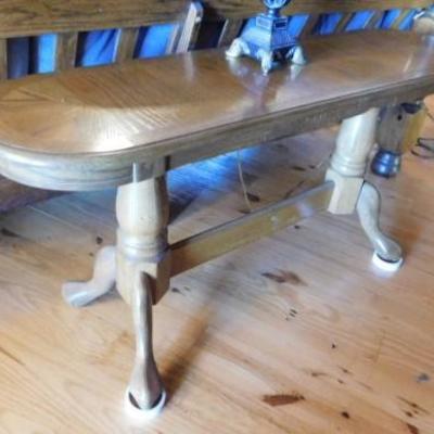 Oak Round Edge Stretch Sofa Table with Decortive Apron