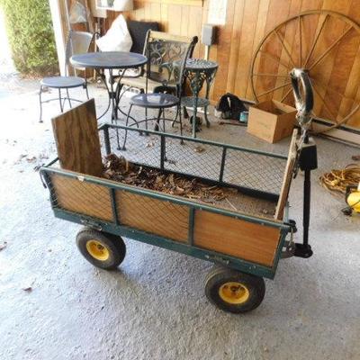 Metal Frame Garden Cart with Pnuematic Tires
