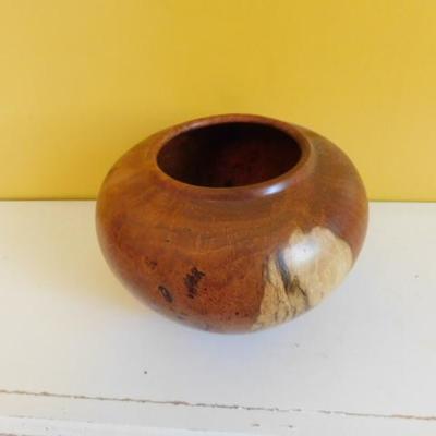 Gorgeous Hand Turned Wood Bowl Art Piece with Artist Mark on Bottom 4