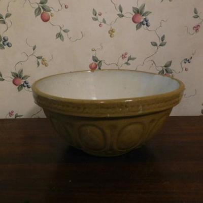 English Stoneware Pottery Mixing Bowl Green and Co.  9