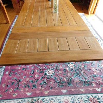 Stunning Slide Leaf Wood Plank Dining Table 68