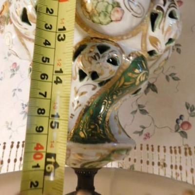 Spectacular Porcelain Reticulated French Roccoco Style Lamp 30